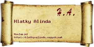 Hlatky Alinda névjegykártya